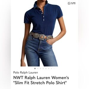 NWT Ralph Lauren Women's "Slim Fit Stretch Polo Shirt"